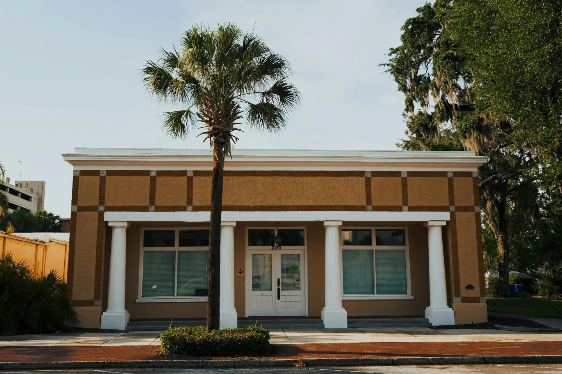 Commercial exterior featuring clean, newly painted surfaces